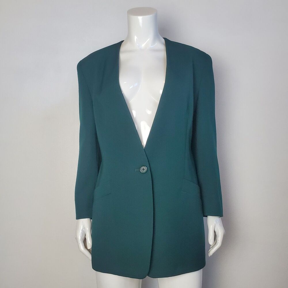 Vintage 80s Lady Bowdon Green Wool Blazer
